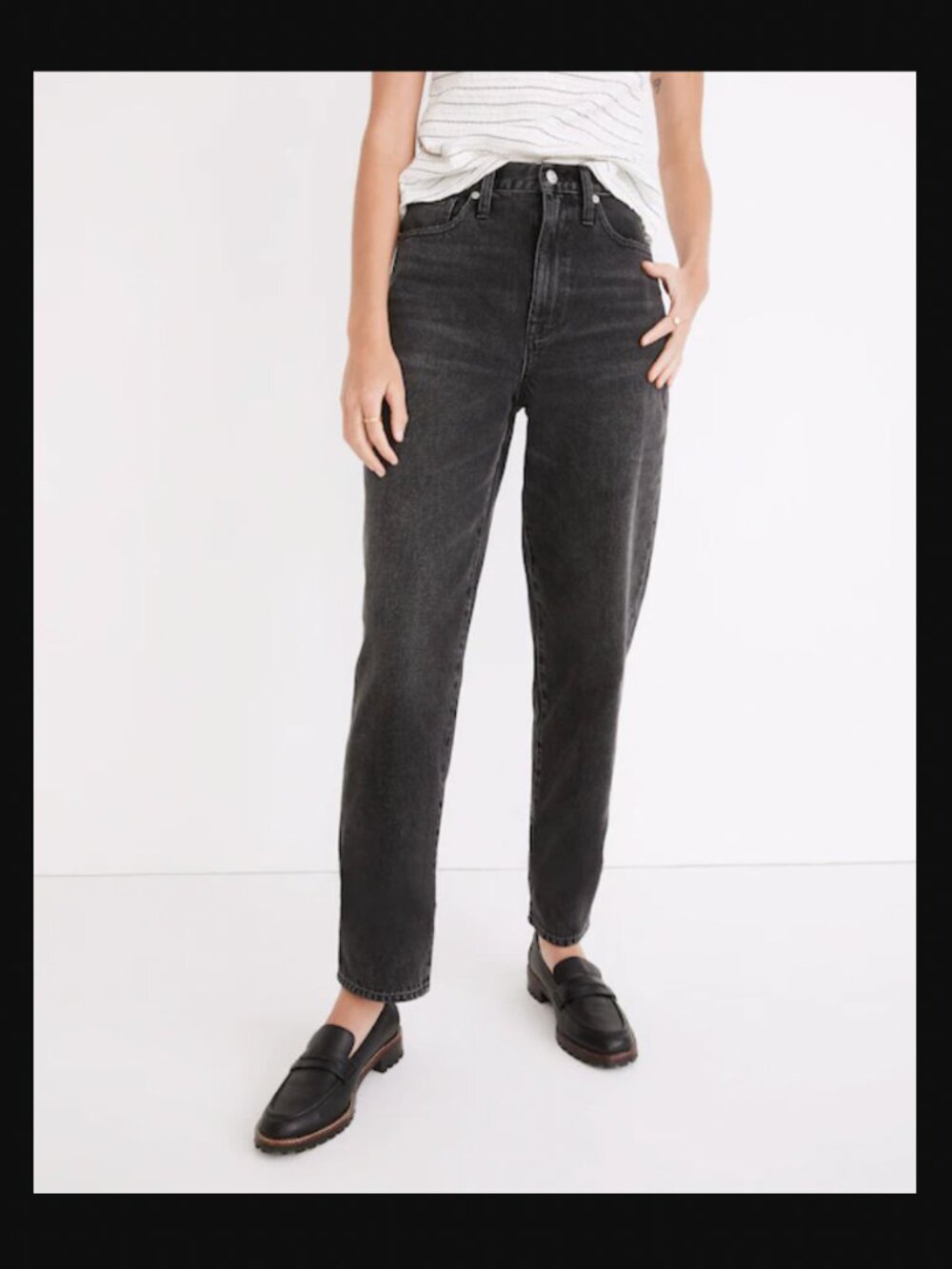 Madewell Baggy Tapered Jeans in Washed Black Size 27